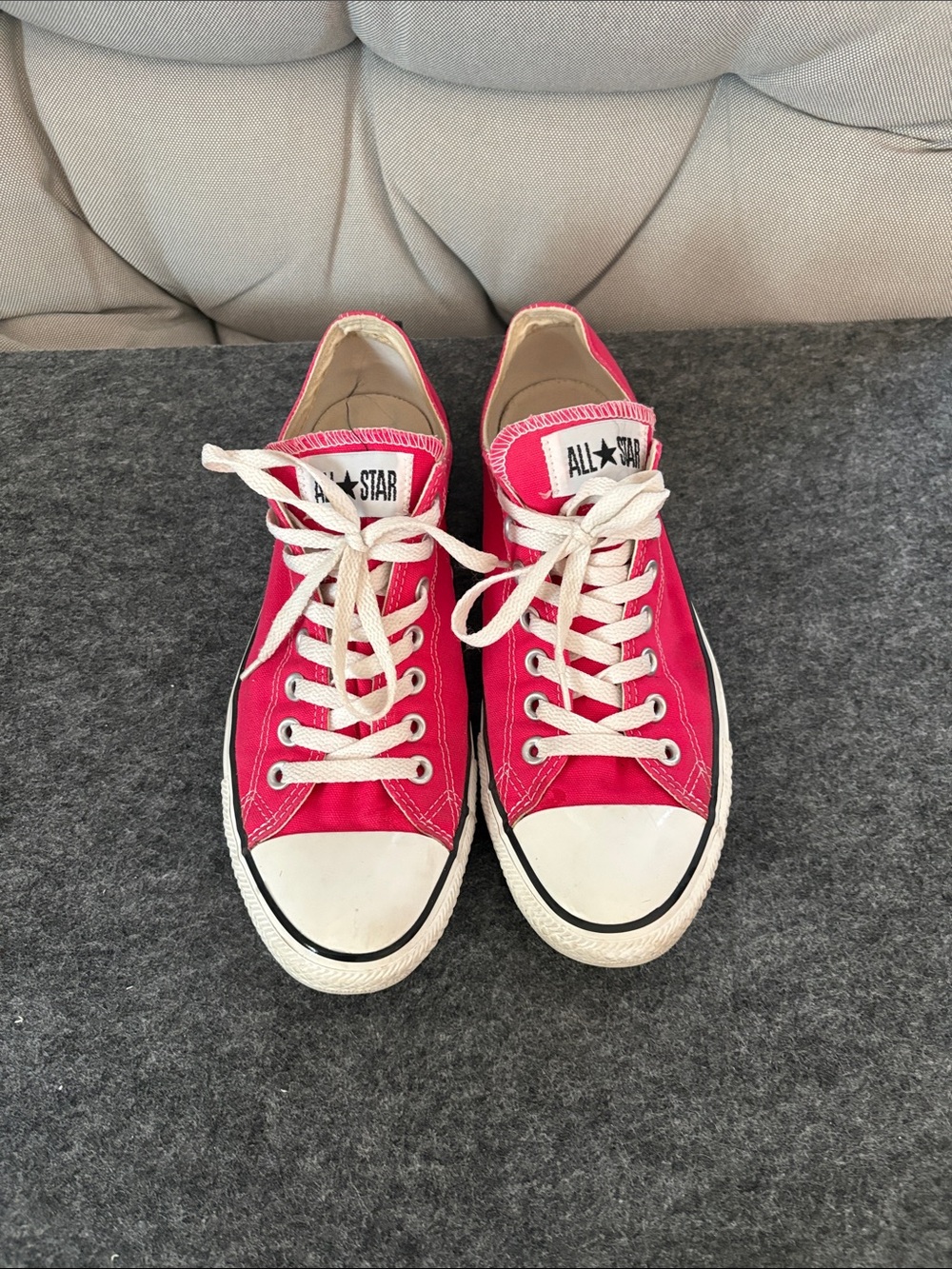 Converse Low-Top Canvas Sneakers in Bright Pink